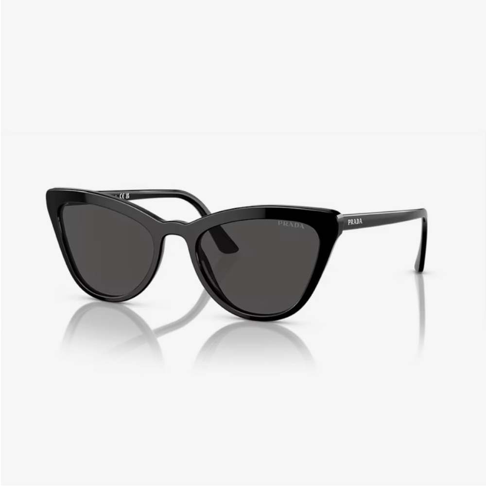 Prada Black Cat-Eye Sunglasses with Dark Lenses